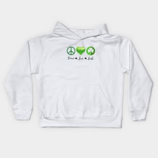 Peace, Love, Luck Kids Hoodie